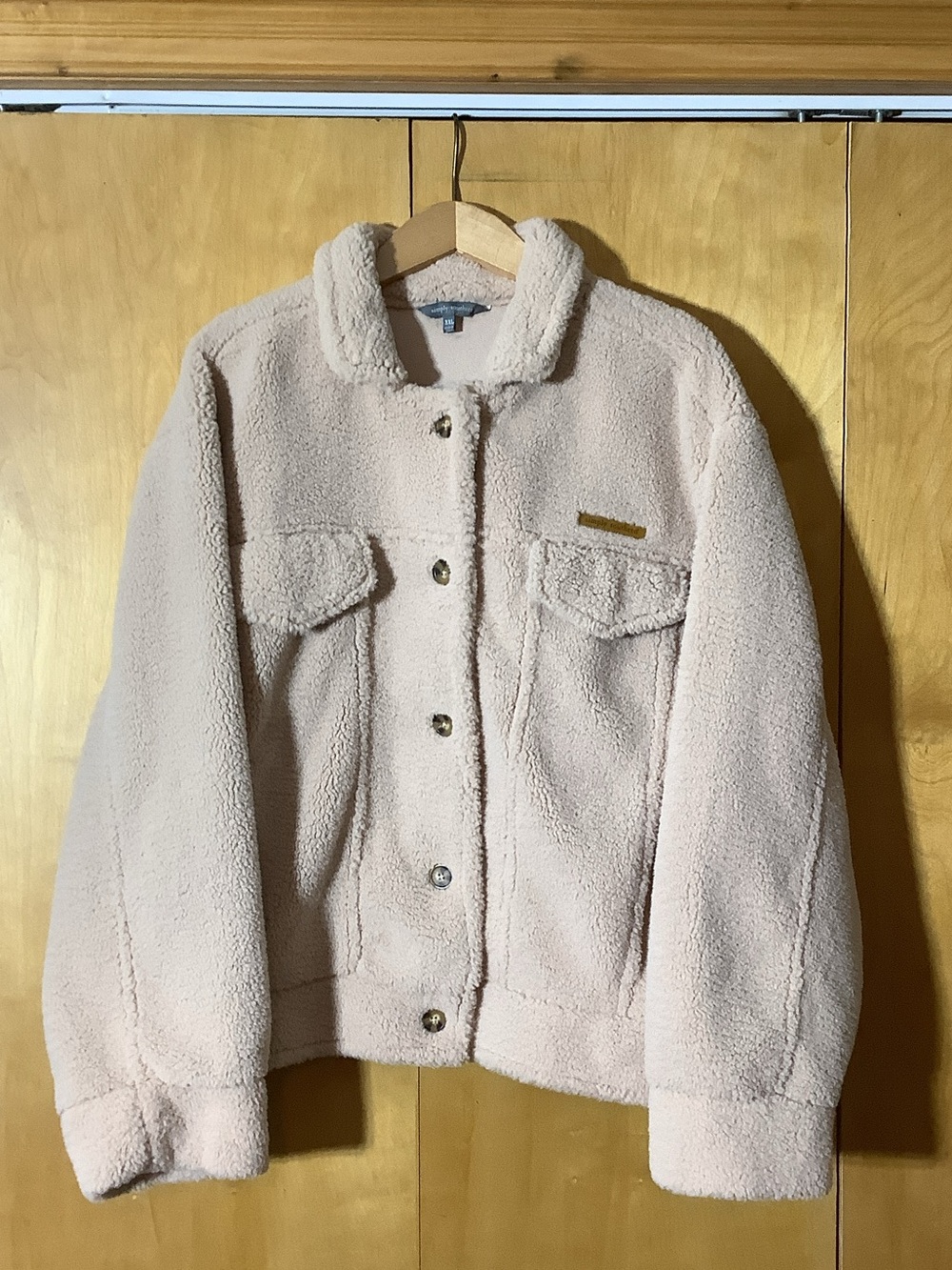 Simply Southern light caramel Teddy coat, size XXL